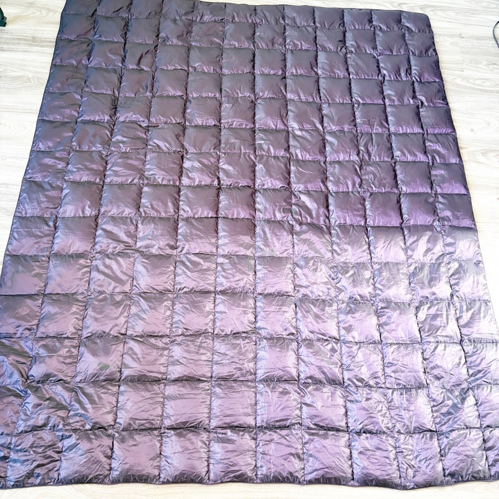 Blue Ridge Home Metallic Purple Down Quilted Camping Outdoor Throw Blanket 60x70